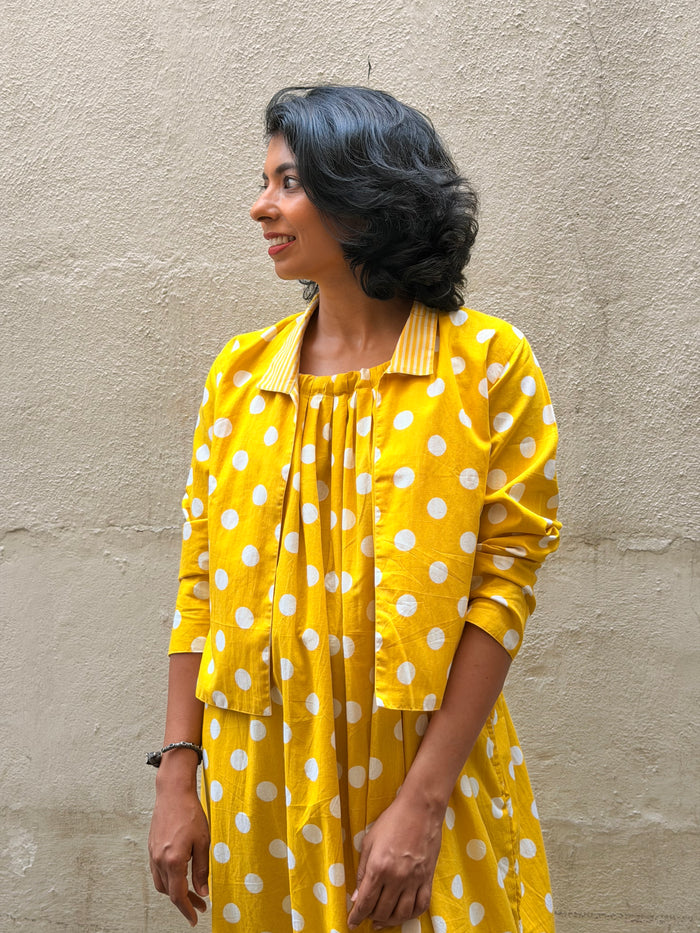 Zephyr Polka Pop Dress - Yellow